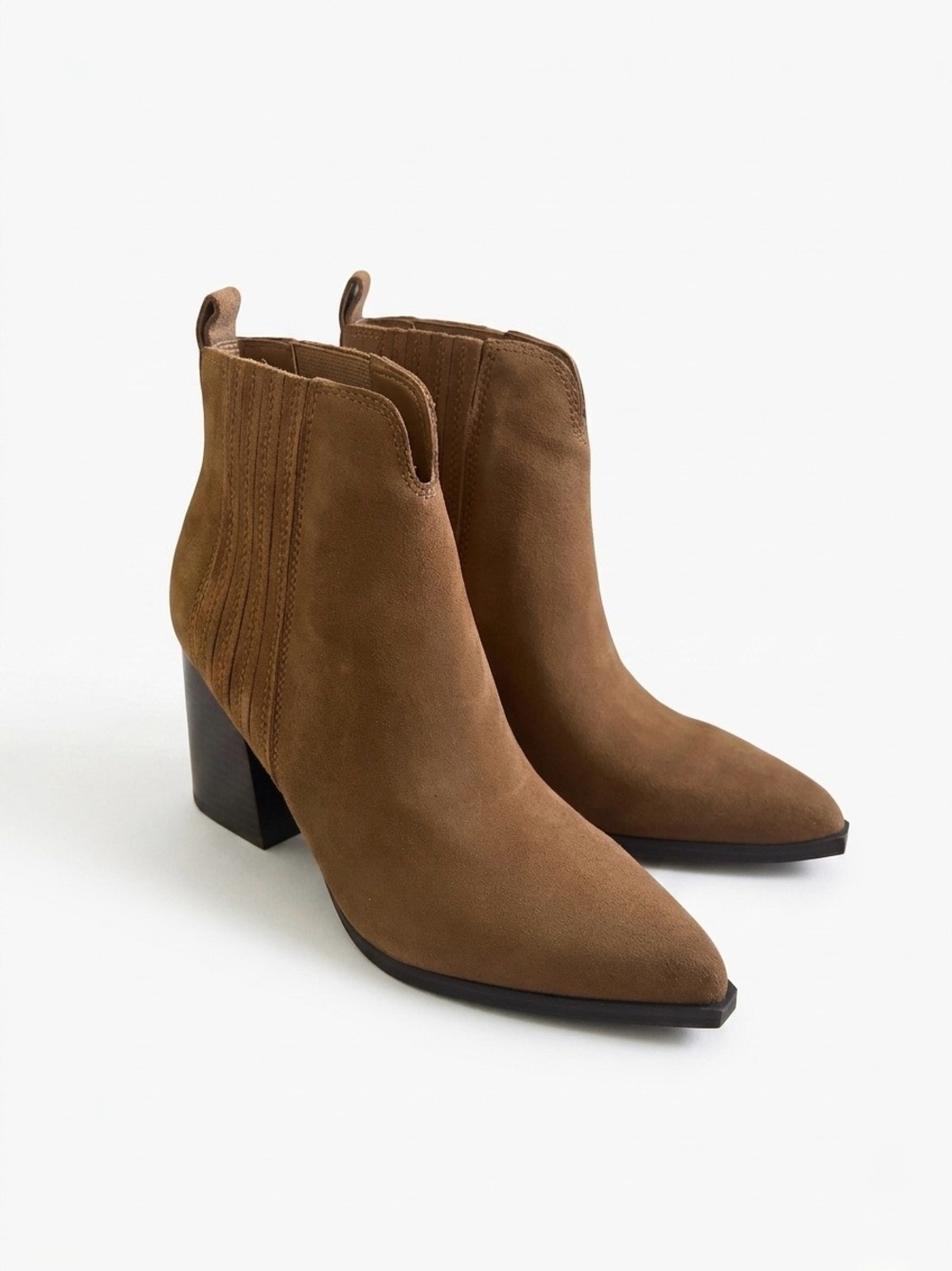 Marc Fisher Uncle Suede Ankle Boots Brown Size 8M - Picture 2 of 8